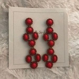 NIB Stella and Dot red Sardinia earrings